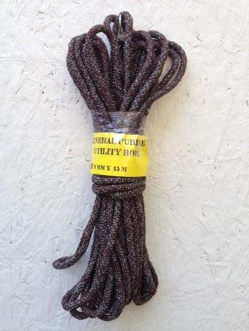 Touw 9mm 15m lang kleur groen of zwart, Verzamelen