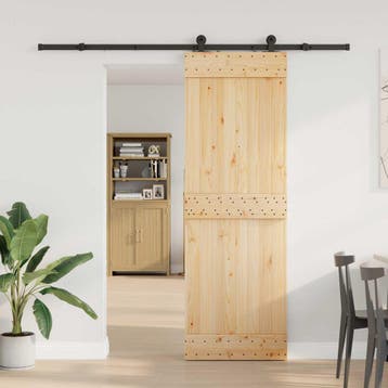 vidaXL Schuifdeur NARVIK Naturel en Zwart 70 x 210 cm (213,5, Verzenden, Nieuw