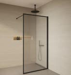 Douchewand 120 x 200 cm – 8 mm Glas – Zwart Kader – (Schade), Ophalen of Verzenden, Nieuw, Glas, Bad