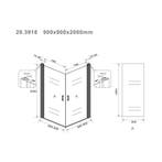 Aanbieding: Douchecabine Wiesbaden Uni 2 Draaideuren 90x90, Ophalen of Verzenden, Nieuw