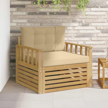 vidaXL Tuinbank Polyester wit en beige, Verzenden, Nieuw