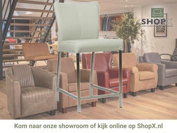 Leren barkruk Revolt laag - Toledo Perle (lichtgrijs) -, Nieuw, Leer, Ophalen of Verzenden, 90 cm of meer