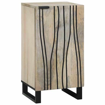 vidaXL Dressoir Wit 40 x 33 x 75 cm massief mangohout, Verzenden, Nieuw, Overige houtsoorten, Minder dan 50 cm