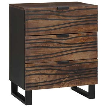 vidaXL Nachtkastje Walnotenhout 50 x 33 x 62 cm Bewerkt hout, Minder dan 45 cm, Verzenden, Nieuw, 55 tot 70 cm
