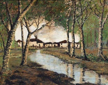 Jose Gimeno Guerri (XX) - Paisaje con río
