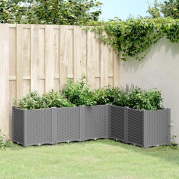 vidaXL Plantenbak 160x120x53 cm polypropeen lichtgrijs, Verzenden, Nieuw, Kunststof