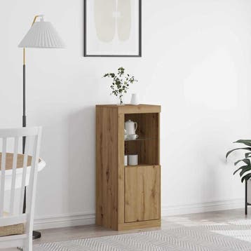 vidaXL LED Sideboard Bruin 41 x 37 x 100 cm Bewerkt hout, Minder dan 50 cm, Verzenden, 100 tot 150 cm, Nieuw