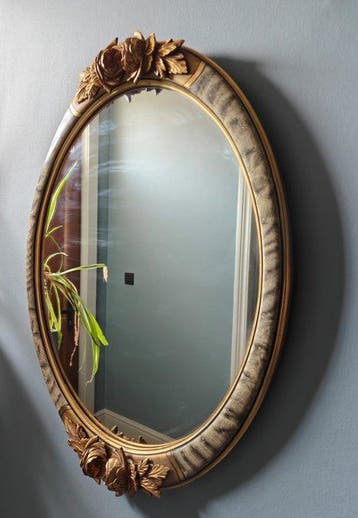 Wandspiegel - Hout, Composiet - Vintage Florentijnse ovale