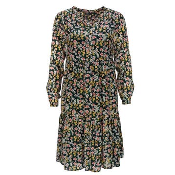 Princess goes Hollywood • midi jurk met bloemen • 36, Kleding | Dames, Princess goes Hollywood, Verzenden, Zwart, Nieuw