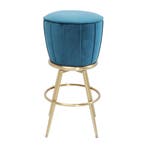 *WOONWINKEL* Kare Design After Work Barkruk Fluweel Blauw, Huis en Inrichting, Verzenden, Nieuw