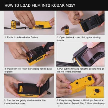 Kodak M35 Filmcamera - Herbruikbare Retro Camera met Flits, Verzenden, Nieuw