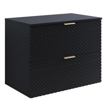 Wastafelkast Borneo 80 x 49 x 63 cm – Zwart Mat, Verzenden, Nieuw, Wastafelkast
