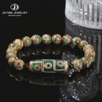 Tibetaanse Dzi Agate Armband met 9 Ogen - Retro Buddha Gebed, Verzenden, Nieuw