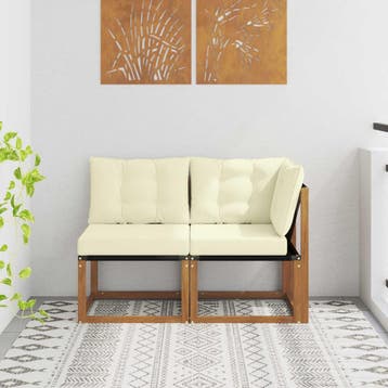 vidaXL 2 st Outdoor Midden- en Hoeksalon Naturel, Verzenden, Nieuw, 2 zitplaatsen