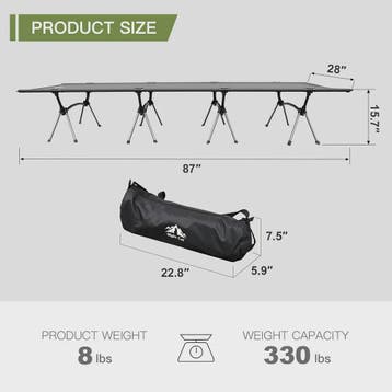Night Cat Opvouwbaar Campingbed - Draagbaar Veldbed voor Vol, Verzenden, Nieuw