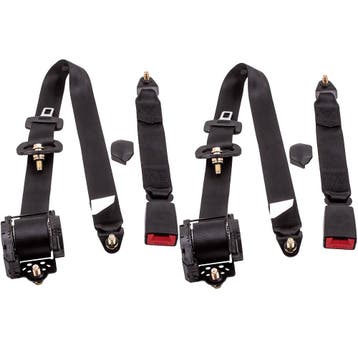 2x Verstelbare three 3 Point Safety Belts Lap Car Truck R..., Verzenden, Nieuw, Universele onderdelen