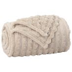 Plaid Beige 150x130cm - Zacht Fleece | Tweedekansje OP=OP, Huis en Inrichting, Woonaccessoires | Plaids en Woondekens, Ophalen of Verzenden