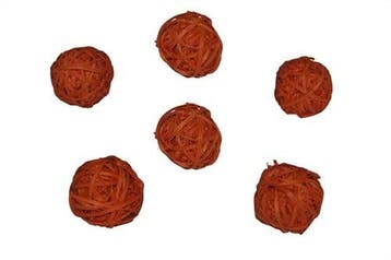 Rotan Stro Bal Oranje dia 4 cm 15 stuks, Ophalen of Verzenden, Nieuw