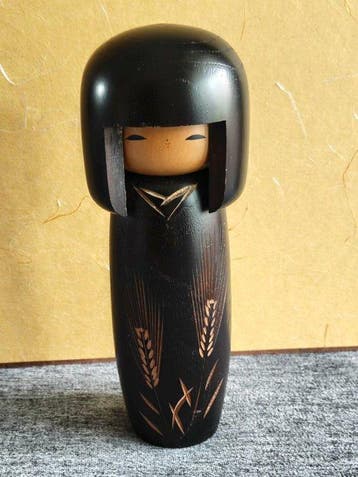 sculptuur, Kokeshi dolls - 18.5 cm - Hout, Antiek en Kunst, Curiosa en Brocante