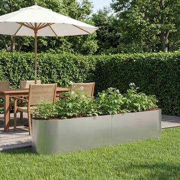 vidaXL Verhoogd Tuinbed Gegalvaniseerd staal 200 x 40 x 40, Verzenden, Minder dan 60 cm, Nieuw, Metaal