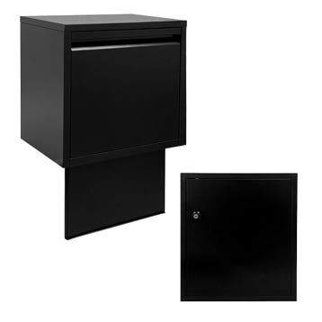 Logixbox Flexybox inbouw pakketbrievenbus compleet - zwart, Tuin en Terras, Brievenbussen, Verzenden, Nieuw