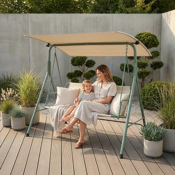 Hollywoodschommel Satten 3 persoons 173x119x153 cm lichtgroe, Verzenden, Nieuw
