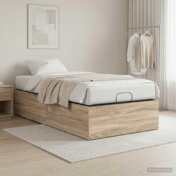 vidaXL Bedombouw voor verstelbare bedbodem Sonoma Eiken 90 x, Eenpersoons, Bruin, Verzenden, Nieuw