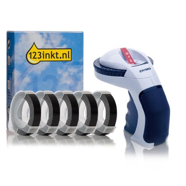 Dymo Omega lettertang + 5 tapes, Computers en Software, Labelprinters, Tape-label, Nieuw, Verzenden