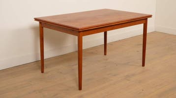 Vintage Deense uitschuifbare eettafel | teak | 130 cm, Ophalen of Verzenden, Nieuw