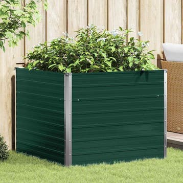 vidaXL Plantenbak verhoogd 100x100x77 cm gegalvaniseerd, 100 cm of meer, Verzenden, Nieuw, Metaal