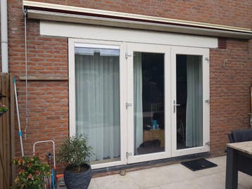 Openslaande dubbele tuindeuren 2200x2400 mm incl. glas, Nieuw, Ophalen of Verzenden, Buitendeur, Glas