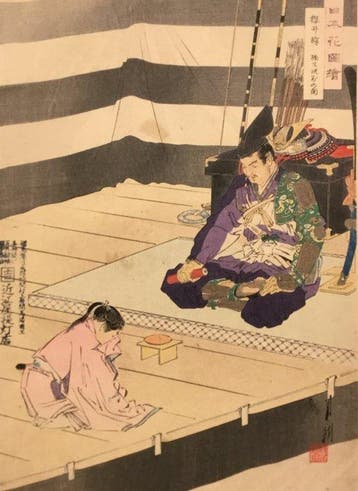 Sakurai Station: Afbeelding van het afscheid van Kusunoki
