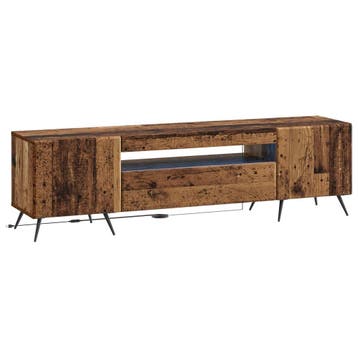 vidaXL LED tv-meubel Oud hout Bewerkt hout, Minder dan 50 cm, Verzenden, Nieuw, Minder dan 100 cm