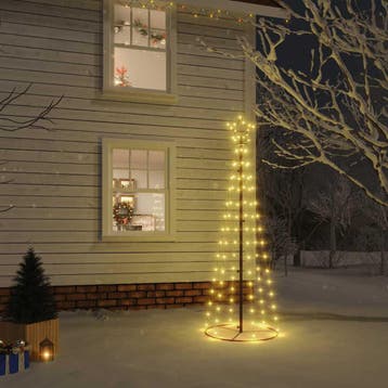 vidaXL Kegelkerstboom 108 LEDs 70x180 cm warmwit, Diversen, Verzenden, Nieuw