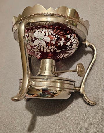 Olielamp - Glas, Metaal - Geslepen glas