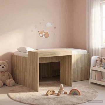 vidaXL Hoge Bed Frame met Bureau voor Kinderen Sonoma Eiken, Verzenden, Nieuw, Hout