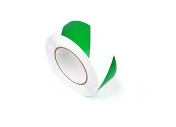 Tijdelijke waarschuwingstape  -  Wit & Groen  -  30 m (rol), Verzenden