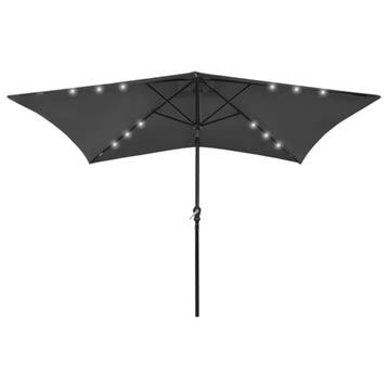 vidaXL Parasol met LEDs en stalen paal 2x3 m, Verzenden, Nieuw, 2 tot 3 meter