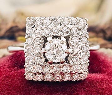 Ring - 18 karaat Witgoud Diamant (Natuurlijk) - Diamant, Sieraden, Tassen en Uiterlijk, Ringen, Nieuw