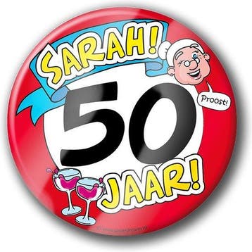 Feestelijke bierviltjes Sarah 50 jaar, Hobby en Vrije tijd, Feestartikelen, Verzenden, Nieuw, Feestartikel, Verjaardag