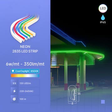Neon LED Strip - Brinton Neo - 100 Meter - Helder/Koud Wit, Ophalen of Verzenden, Nieuw