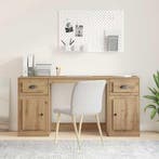 vidaXL Bureau met kast Artisan Eiken 154,5 x 50 x 75 cm, Huis en Inrichting, Bureaus, Verzenden, Nieuw