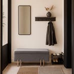 Bankje Dals met opbergruimte 100x40x42 cm grijs [en.casa], Huis en Inrichting, Verzenden, Nieuw