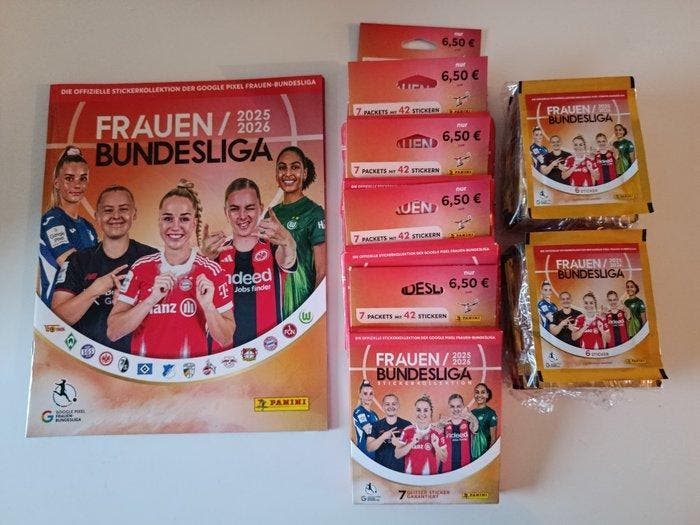 Panini Frauen Bundesliga 2025/26 + 5 blisters +150 Packs, Verzamelen, Stickers