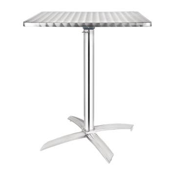 Bolero vierkante aluminium klaptafel met RVS blad 60cm, Verzenden, Nieuw in verpakking
