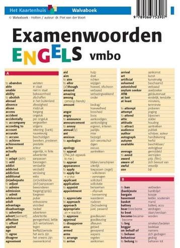 Examenwoorden Engels / vmbo / Taalkaarten Walvaboek, Boeken, Verzenden, Zo goed als nieuw, Dr. Piet van der Voort