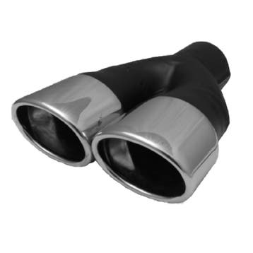 Uitlaatsierstuk RVS Dubbel ovaal - Passend 48-60mm, Verzenden, Nieuw