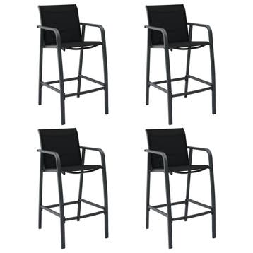 vidaXL Tuinbarstoelen 4 st textileen zwart, Verzenden, Nieuw