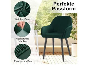 Veiling - Alishomtll Stretch fluwelen stoelhoezen, set van 4, Gebruikt