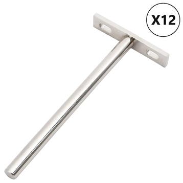 vidaXL Zwevende plankdragers 12st onzichtbaar Ø10x150 mm, Verzenden, Nieuw